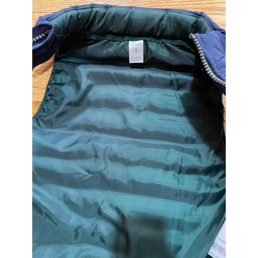 Carter’s Boys Navy Blue Insulated Winter Vest Size 8 Puffer Zip Up new
